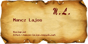 Mancz Lajos névjegykártya
